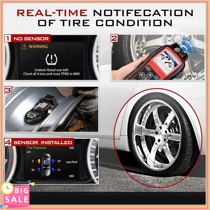 8Pcs Programmable MX Sensor 315MHZ+433Mhz 2 In 1 Tire Pressure Sensor Monitor System Universal Editable TPMS Tool-AUTEL Parts