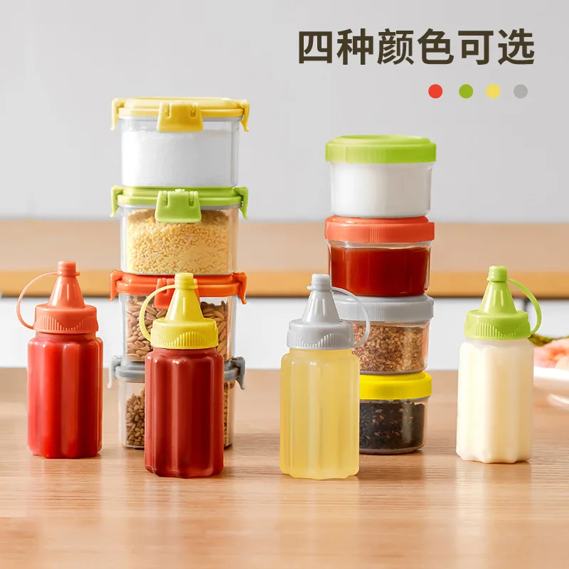 4Pcs Mini Plastic Sauce Squeeze Bottle Jam Extrusion Bottles Outdoor  Barbecue Seasoning Bottle Set Bento Lunch Box Accessories - AliExpress