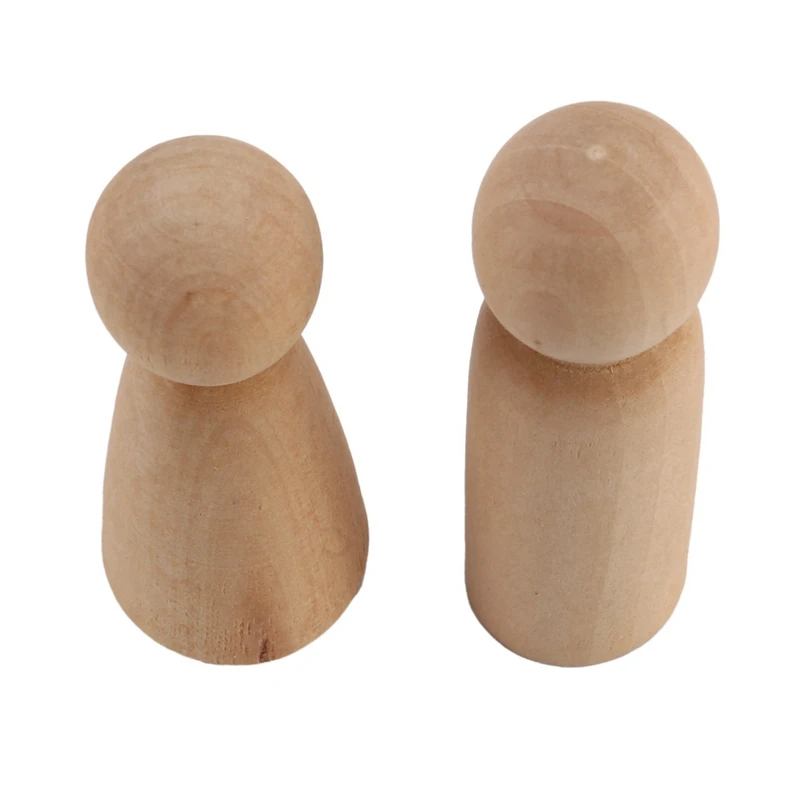 

60 Pieces 65 Mm Unfinished Wooden Peg Dolls Wooden Tiny Doll Bodies People Decorations,Wood Color