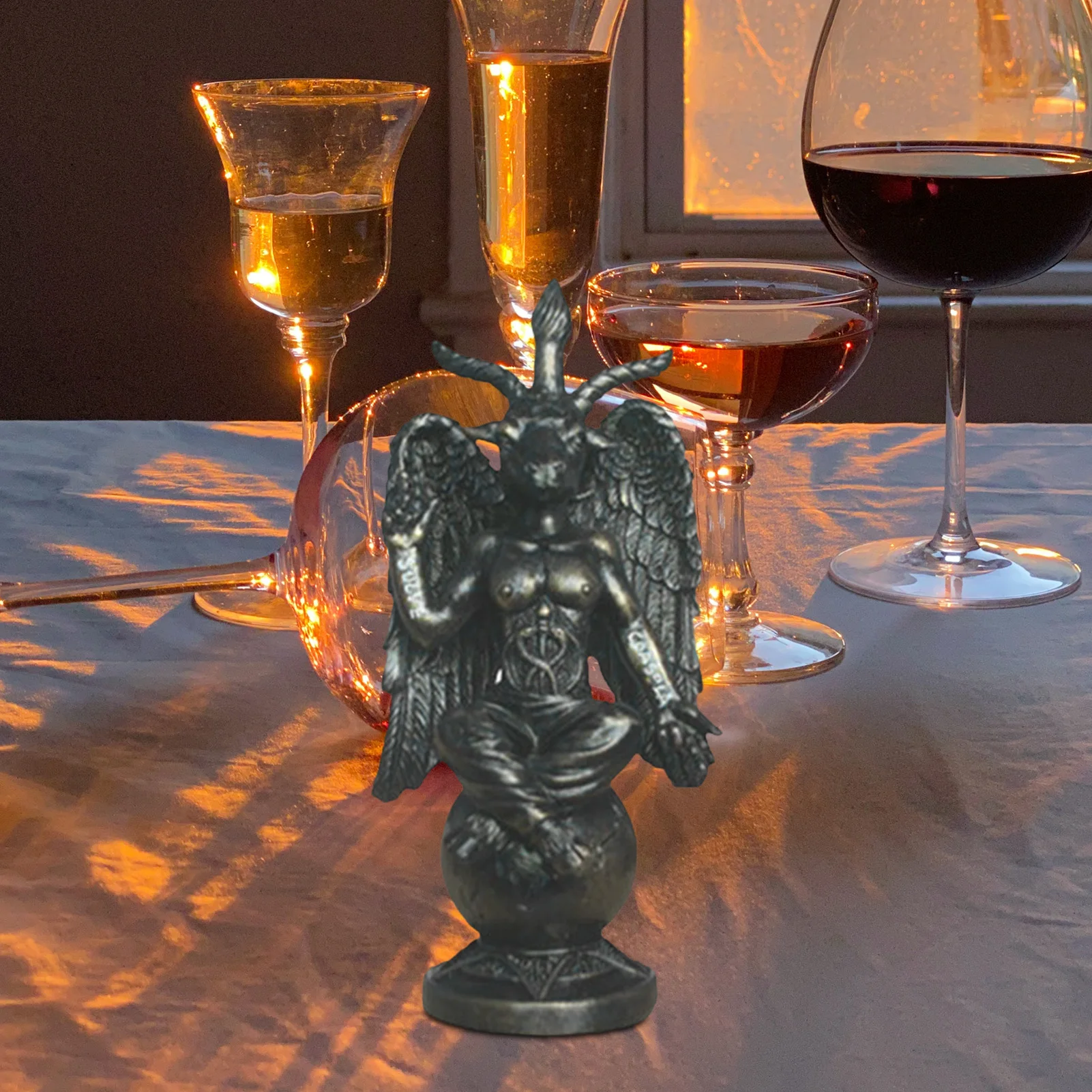 Black Satan Figurine Decoration Alchemist Satan Goat Ornament Amael Lilith Baphomet Resin Craft Religious Decoration 4
