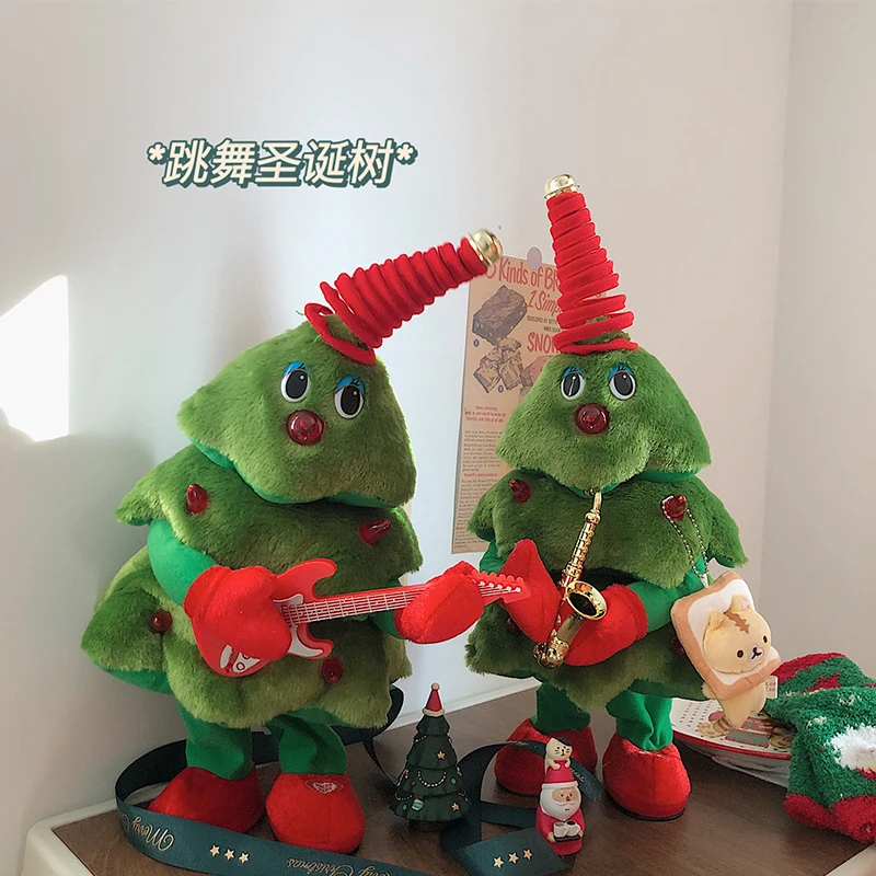 

Электрическая Танцующая Рождественская елка, забавные вращающиеся игрушки для рождественской елки, детское украшение для рождественской елки