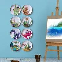 Round Simple Marine Style Ceramic Plate, Hanging Wall Decoration, Living Room, Dining Room, Sofa Background, Fashion 2
