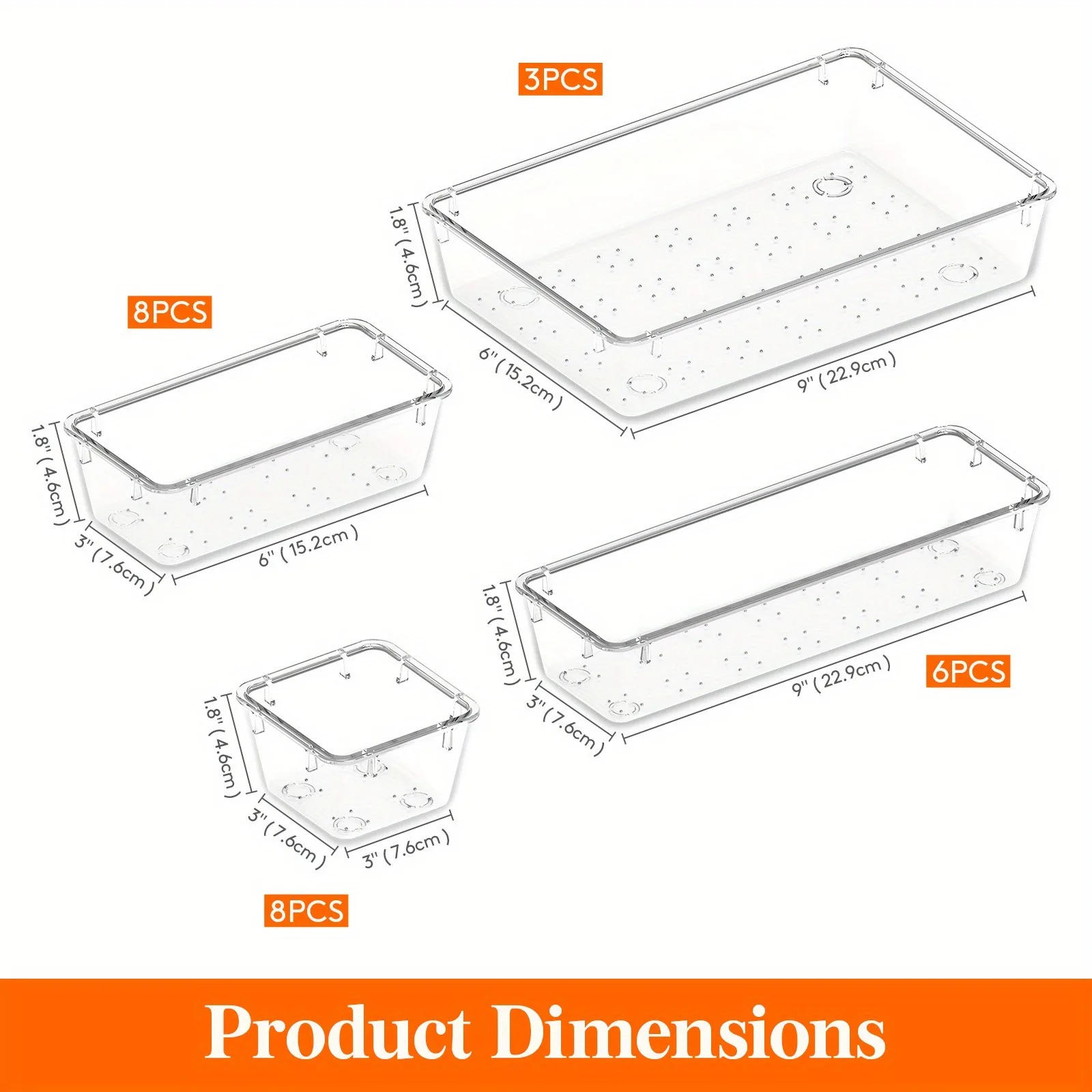 A Set Of 25/44 Ultimate Drawer Storage Solution Kit - Transparent Multifunctional Plastic Storage Set With Adjustable Dividers A 5