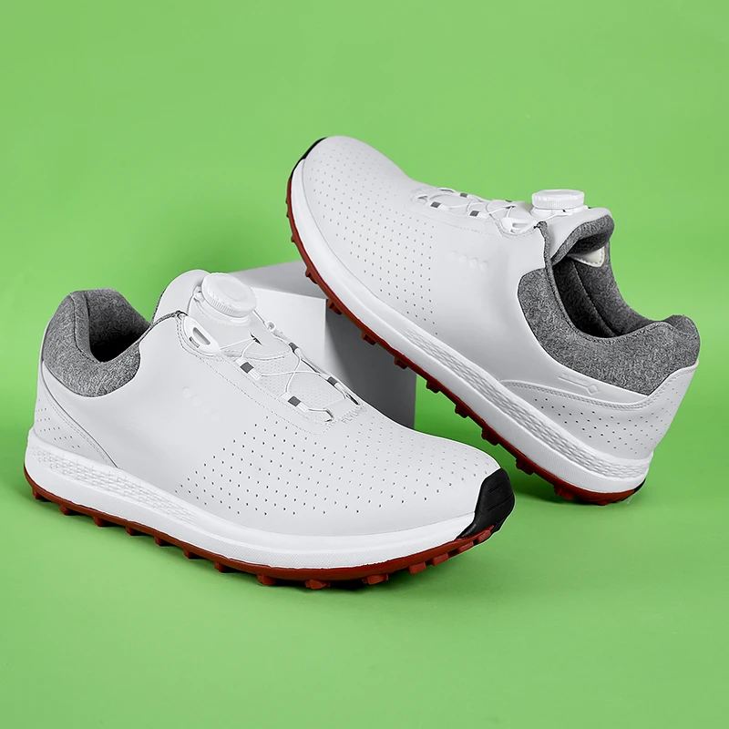 Solid Color Thick Sole Golf Shoes Rotating Buckle Casual Shoes Breathable Mesh Sports Sneakers golf shoes