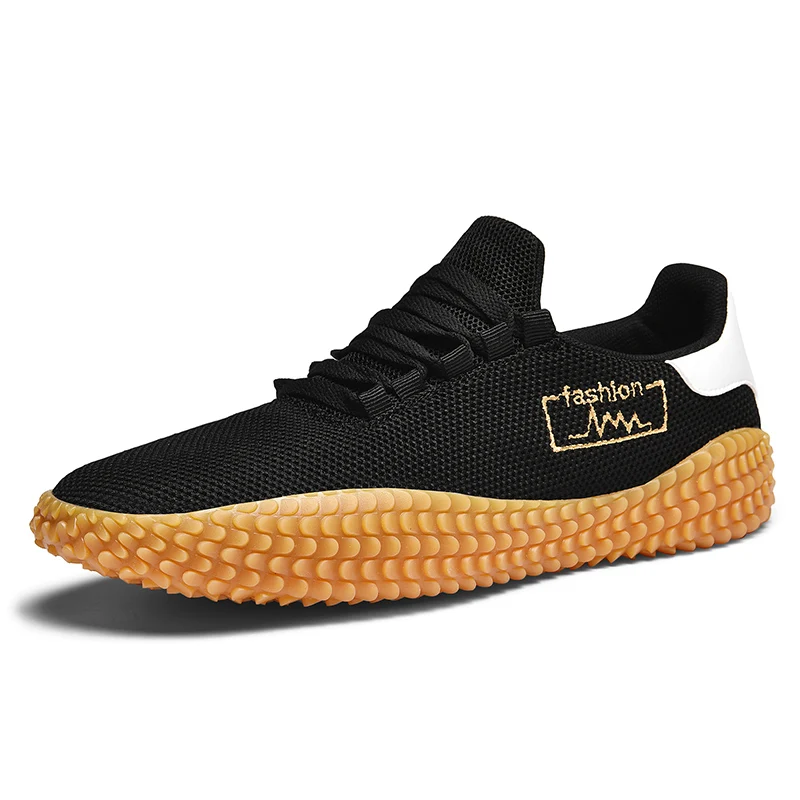 Summer Men's Mesh Sports Casual Shoes Breathable Lace Up Outdoor Walking Shoes Rubber Anti-slip Hiking Shoes Mesh Men's Shoes
