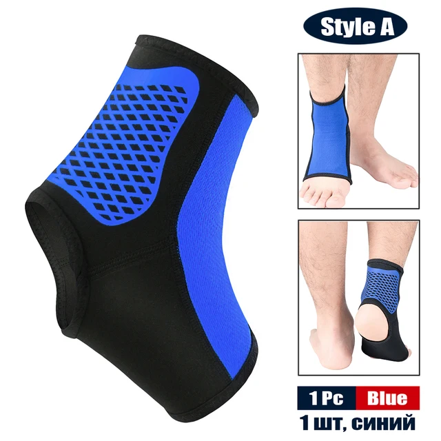 1Pc Sports Ankle Support Protect Sock Elastic Comfortable Foot Sprain Protect Brace for Cycling Running Basketball Soccer Tennis Style A-Blue-1Pc