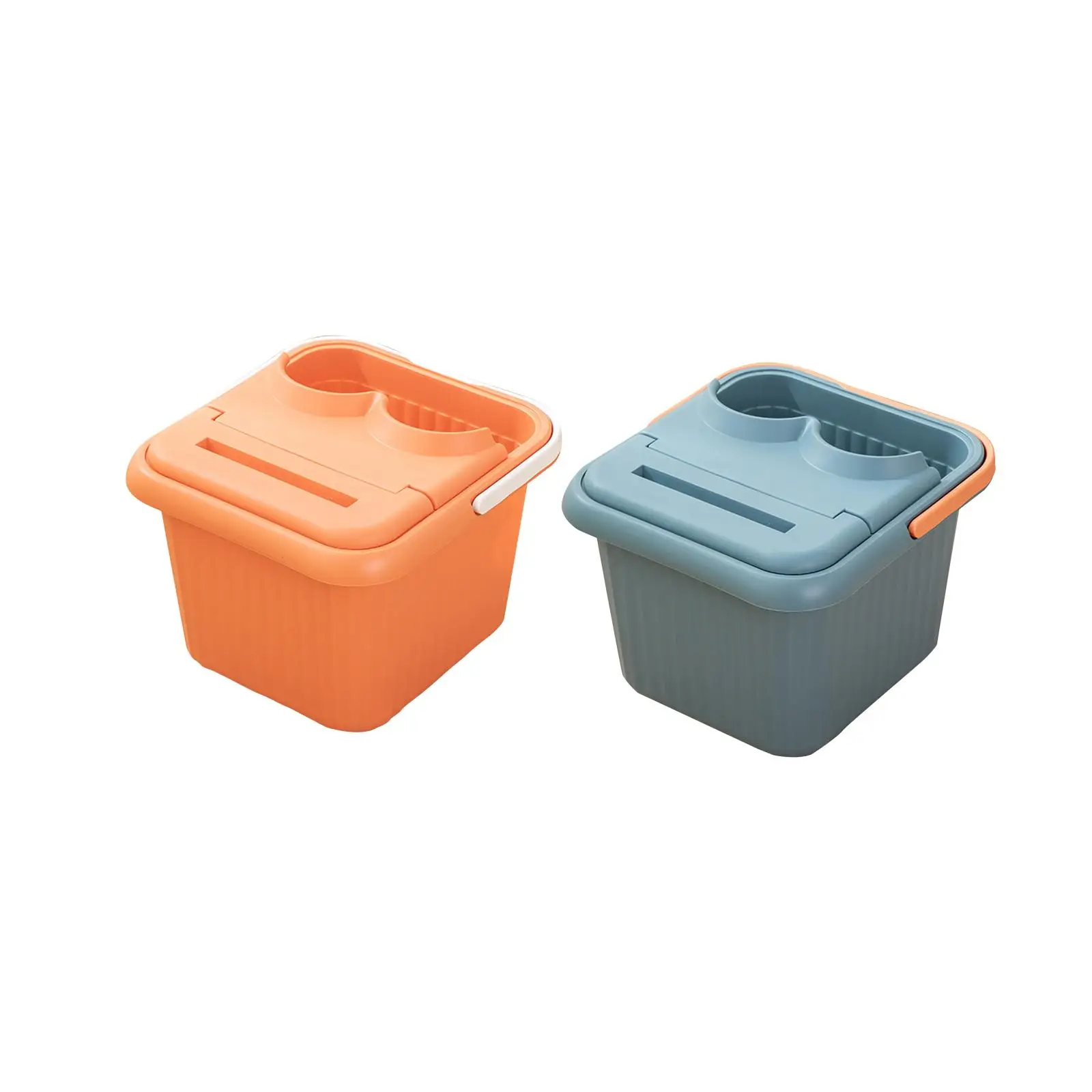 Foot Bath Basin with Handle Lid 23.5cm Deep Foot Bucket Soaking Tub for