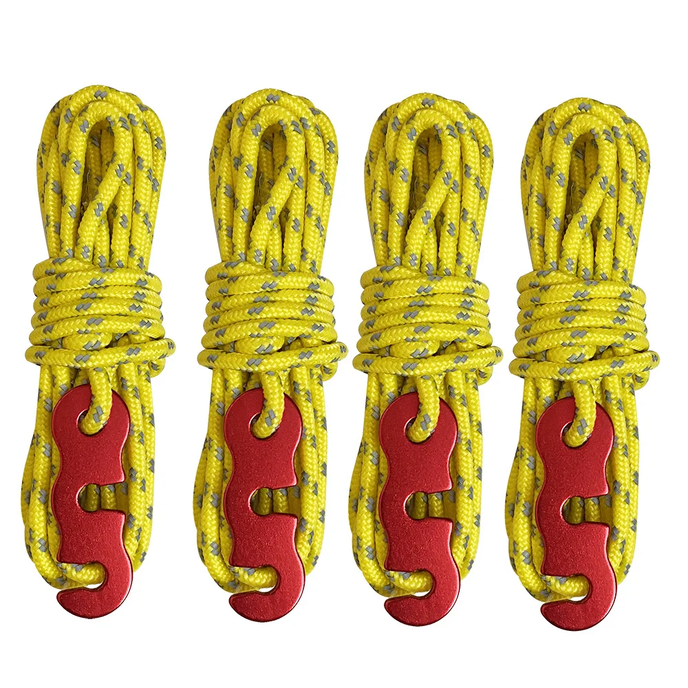 Bold Sturdy Tent Rope High Reflective Luminous Windproof Tent Rope with Double Eye Buckle for Outdoor Camping Dry Bundle Fix outdoor tent ropes