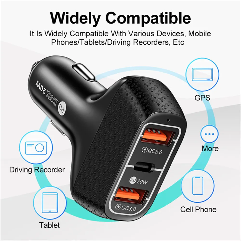 UKGO PD 20W Car Charger 2 USB Ports Type C Fast Charging Charger Mobile Phone Charger For iPhone 13 Pro Max Mini Samsung Xiaomi 65 watt fast charger