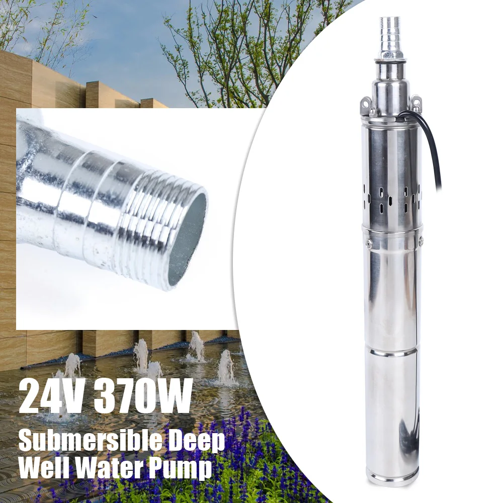 Pompe à Eau Solaire 12V 24V 48V Pompe de Puits Profond Pompe Submersible Irrigation Agricole Ferme Pompe de Puits Profond 60M Pompe à Eau de Levage, Méthodes Multi-Installation