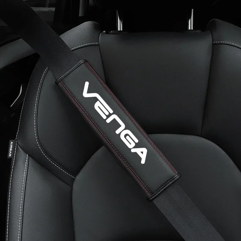 for Kia VENGA 2010 2012 1pc Cowhide Car Interior Seat Belt Protector Cover For Kia VENGA car Auto Accessories