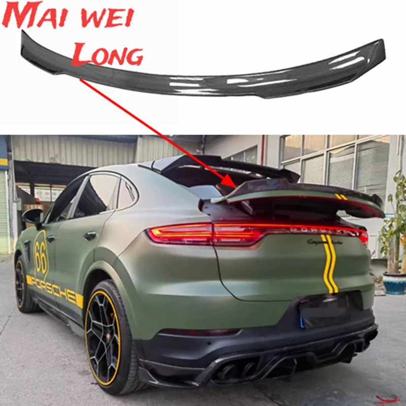 

Спойлер на крышу из углеродного волокна для Porsche Cayenne Coupe 2020 2021 2022, высококачественные Спойлеры на крышу