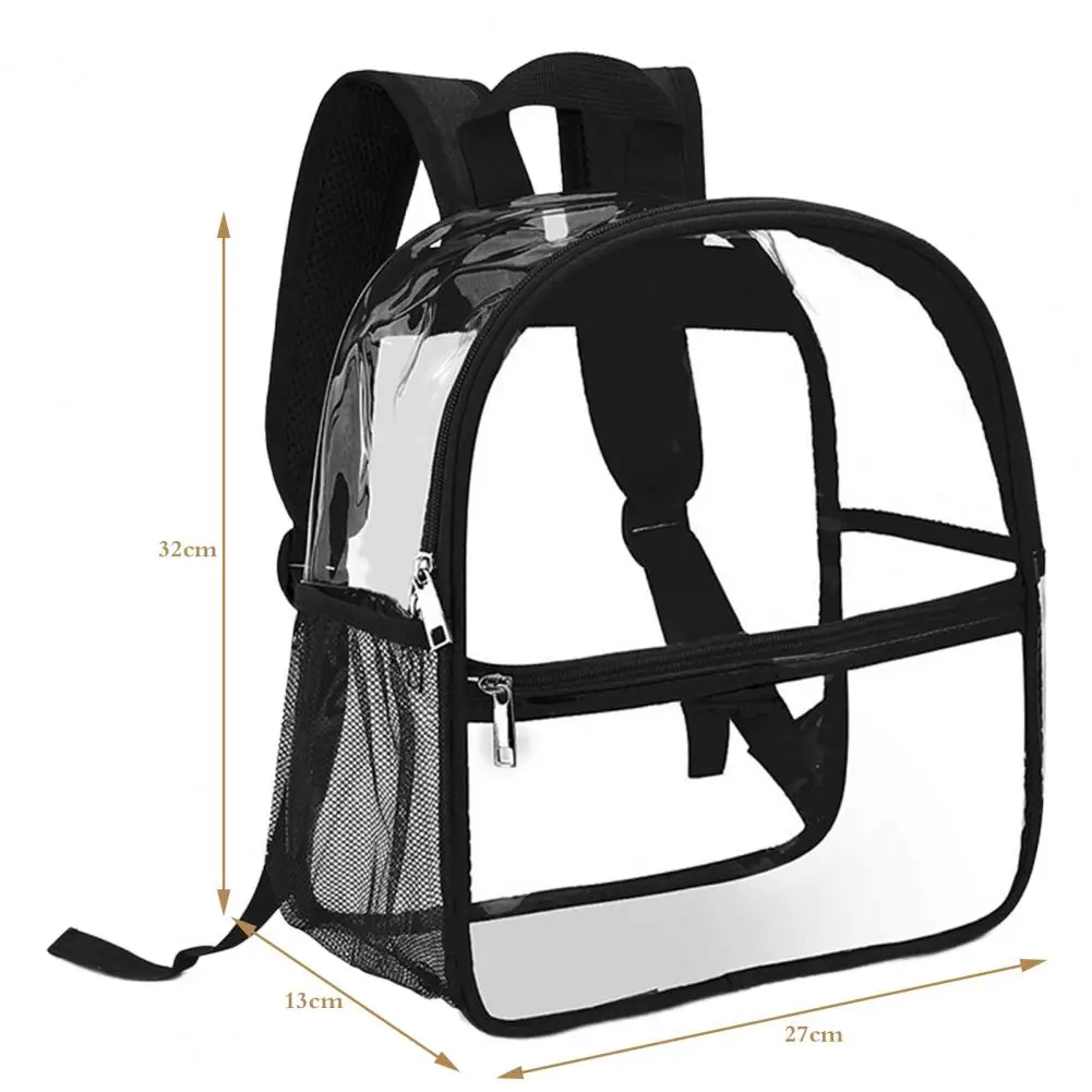 Transparenter Rucksack Studenten tasche große Kapazität wasserdichter Reiß verschluss Reisetasche Unisex Schulter rucksack Outdoor-Zubehör