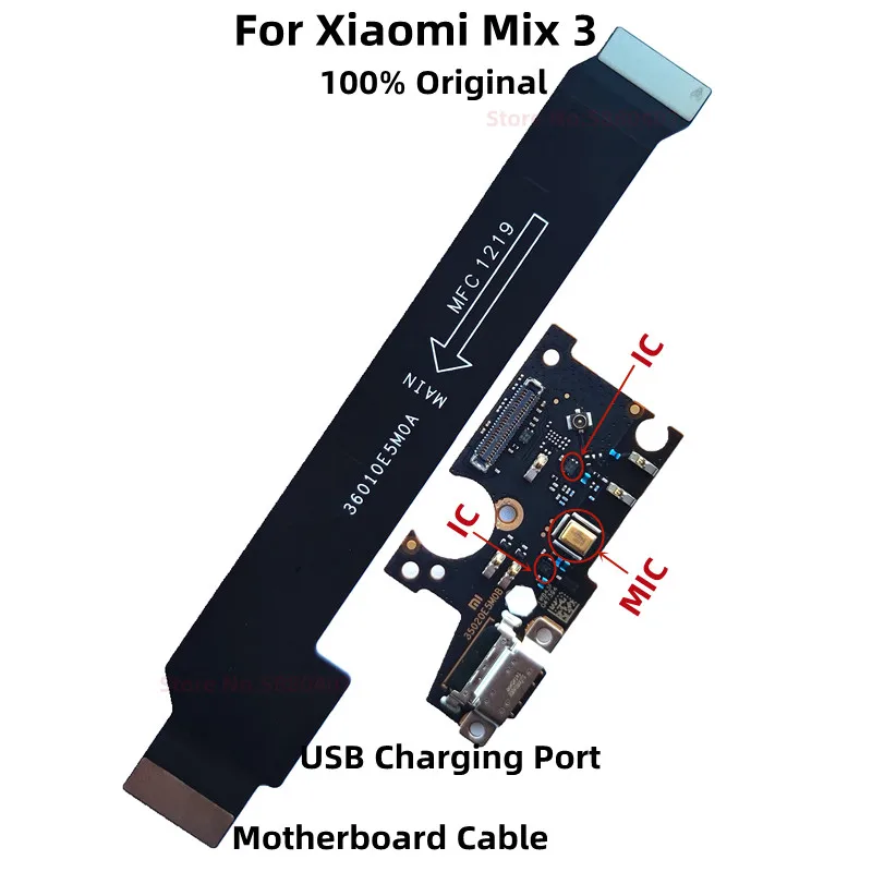 

Original Charger plug Board For Xiaomi MI Mix 3 Mix3 USB Charging Port Dock With Microphone Motherboard Flex Cable Replacement