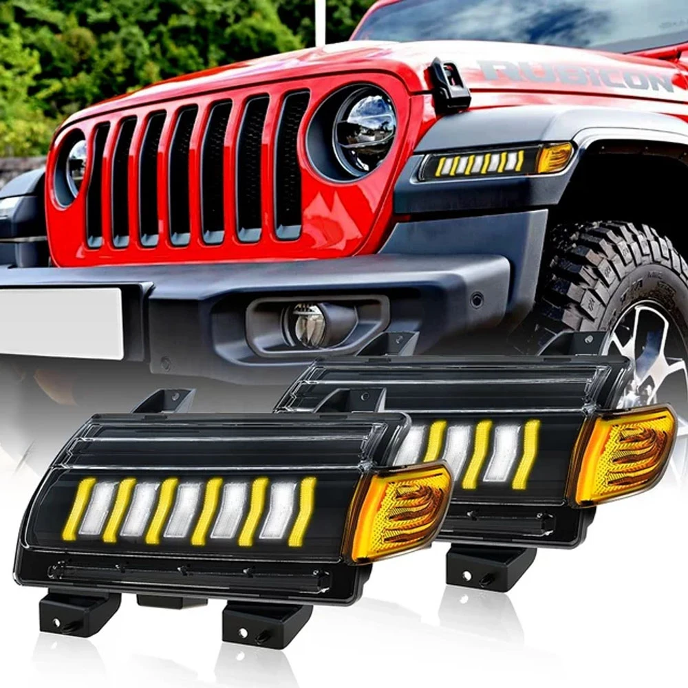 Car LED Daytime Running Light Led Fender Flare Light Side Markers Lamp Turn  Signal For Jeep Wrangler JL Sport 2018 2019 2020| | - AliExpress