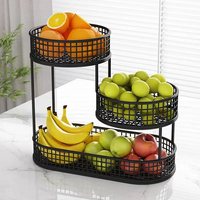3 Tiers Countertop Fruit Basket,Portable Fruit Bowle Basket Kitchen Organizer Storage & Dining Room Fruits Vegetable Snacks 4