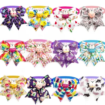30/50 pezzi Pasqua Papillon per cani di piccola taglia Uova Coniglio Prodotti per animali Cravatta per collo Collare Forniture per toelettatura animali per accessori per cani di piccola taglia