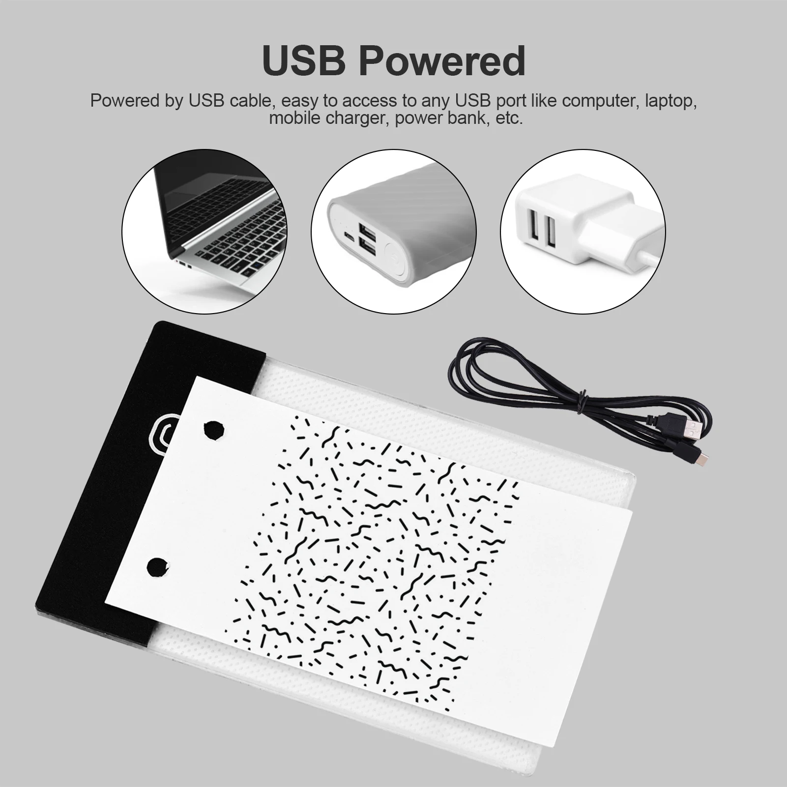 슈퍼 미니 LED 라이트 패드 초박형 라이트 박스 USB 전원 디밍 가능 밝기 조절 아트크래프트 트레이서 드로잉 트레이싱 연습용