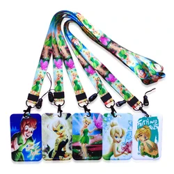 Disney Tinker Bell Girls Fashion Clerk ID Badge Card Holder with Lanyard for Office School ID, Credit Cards