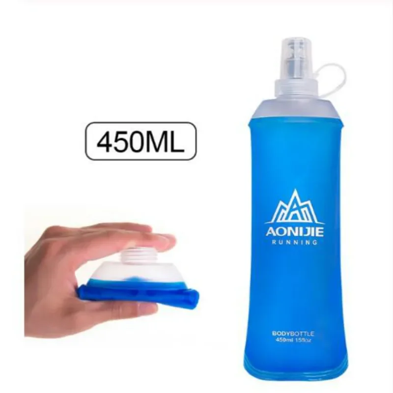 Foldable Silicone Water Bottle Outdoors Traveling Sport Running Cycling Kettle 250-600ML Miwayer
