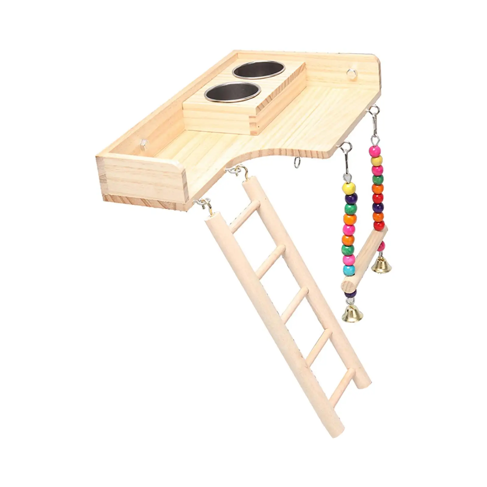Pet Bird Parrot Playground Wooden Bird Ladder Interactive for Parakeets Cockatiels