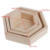New Wooden Necklace Jewelry Display Tray Case Holder Rack Hexagon Storage Box 4