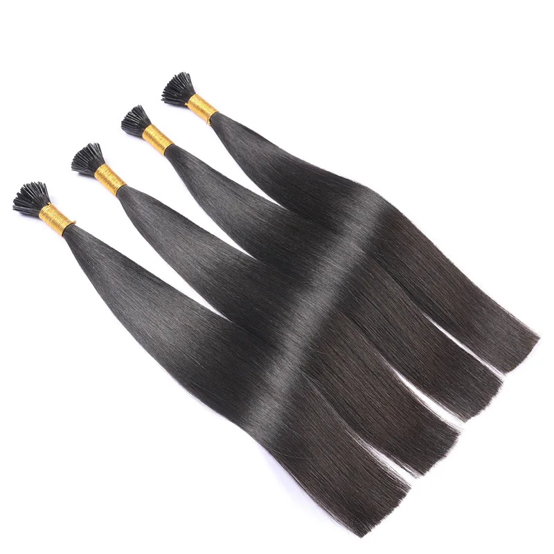 Straight Nail I Tip Double Drawn Straight Human Fusion Hair Pre Bonded Keratin Capsule Remy Human Hair Extensions 12-28inch