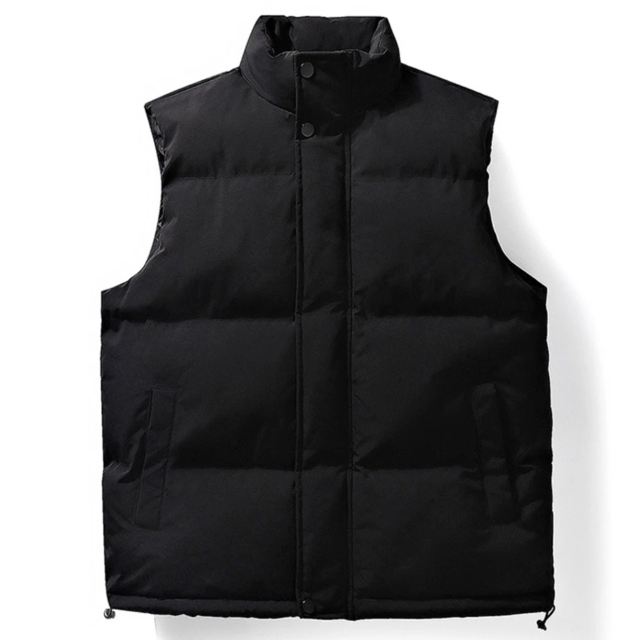 

2023 Men Winter Puffer Vest Warm Parkas Jacket Black Thicken Warm Coat Padded Vests Loose Casual Waistcoat for Male