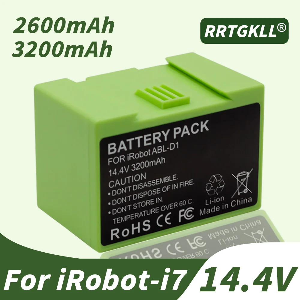 14.4V 2600mAh/3200mAh Battery Replacement for iRobot Roomba e and i Series i7+ e5 7150 7550 i3 3150 i3+ 3550 i4 4150 i4+ 4624864 power tool battery rechargeable lithium batteries rechargeable nickel zinc batteries rechargeable nickel metal hydride batteries