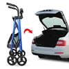 Multi-Functional Folding Walking Trolley - Aluminum Alloy Four-Wheel Walker, Comfortable Seating and Shock Absorber 2