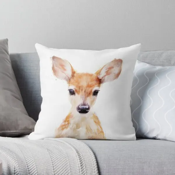 

Little Deer Printing Throw Pillow Cover Waist Bedroom Decor Soft Comfort Wedding Case Decorative Pillows not include One Side