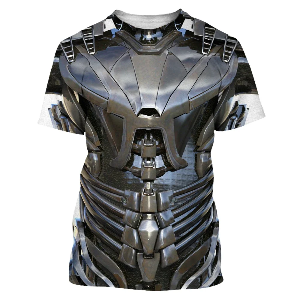 

Fashionable Metal Style Printed Men's T-shirts Personalized and Trendy Street Clothing Breathable and Comfortable Round Neck Top