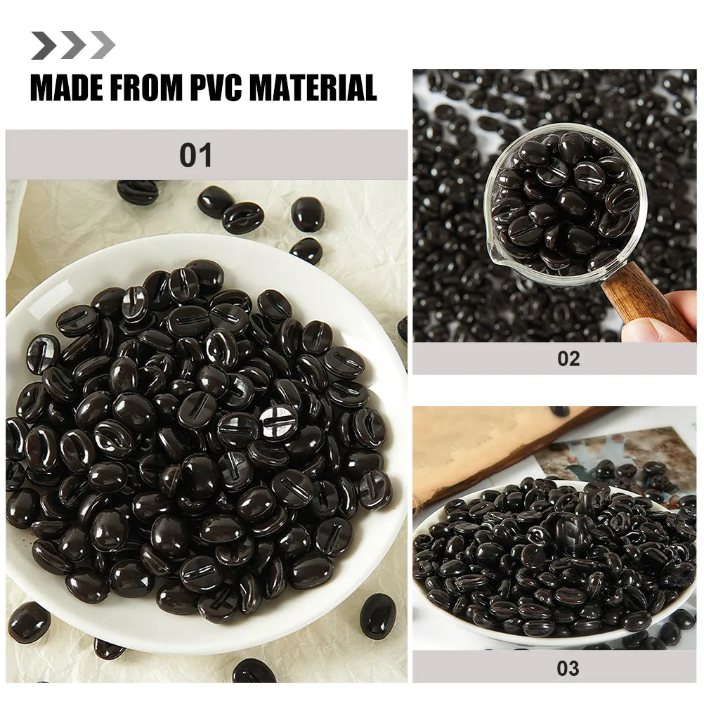 1팩 실물 같은 PVC 커피콩 DIY 액세서리 헤어핀, 휴대폰 케이스 장식, 스크랩북킹, 레스토랑, 바, 웨딩 파티 소품