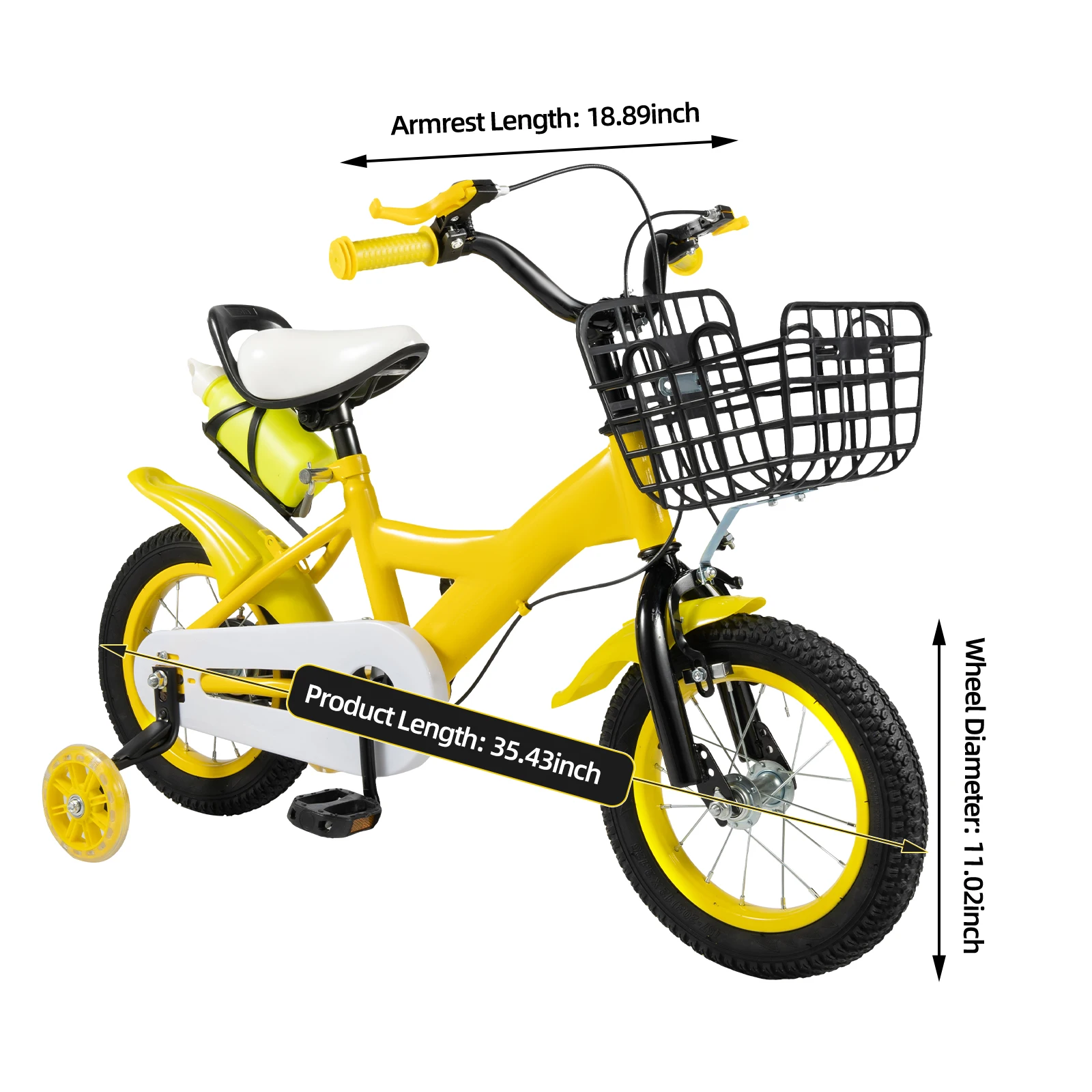 12" Kinderfahrrad mit verstellbarem Sitz Kinderfahrrad, Mountainbike-Trainingsräder Anti-Rutsch-Pedale Blau/Gelb/Rot – Detail 12