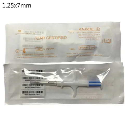 1 팩 애완 동물 ID 칩 임플란트 키트 2.1x12mm 동물 마이크로 칩 ISO11784/785 FDX-B 칩 3