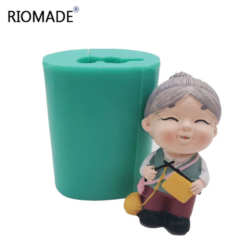 3D Opa Oma Langlebigkeit Ältere Silikon Kerze Formen Harz Kuchen Dekorieren Werkzeuge Gips Epoxy Modell Geburtstag Form – Detail 13