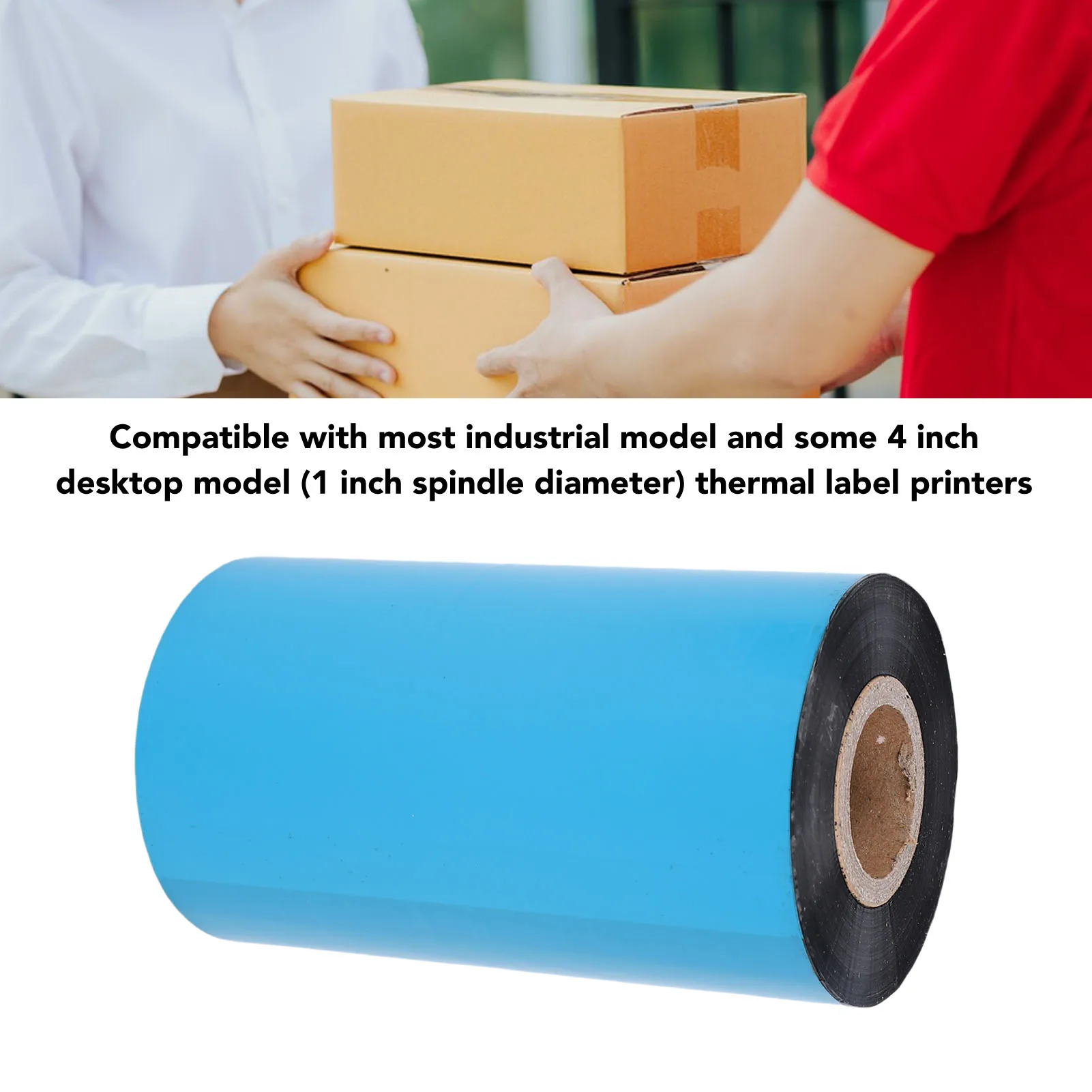 1 Roll Thermal Transfer Ribbon 4.33inx984ft 1in  Resin Enhanced Wax Ribbon for Barcode Label Printers Thermal Printer Ribbon