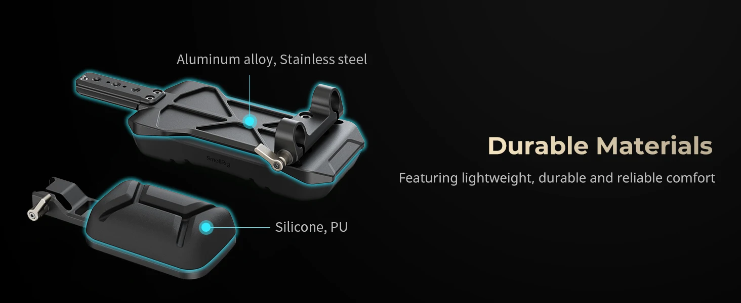 SmallRig Universal-Schulterpolster mit 15 mm Doppelstangenklemme, mit Schulter-/Rückenpolster für reduzierte Belastung für Sony für DSLR-Kamera -5153 – Detail 6