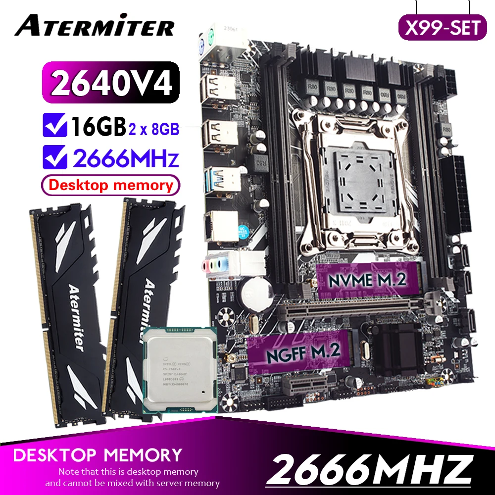 Atermiter-D4-DDR4-Motherboard-Set-with-Xeon-E5-2640-V4-LGA2011-3-CPU ...