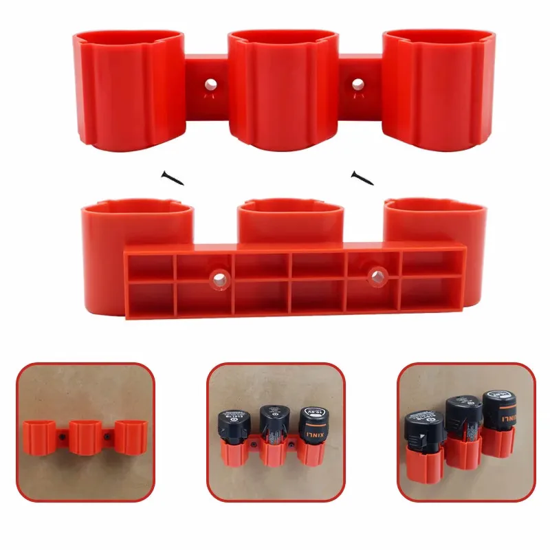 Batterie-Aufbewahrungshalter für Makita, Bosch, Milwaukee 10,8 V 12 V Batterien, Wandhalterung, Werkzeug-Display-Rack für Milwaukee-Zubehör – Detail 2