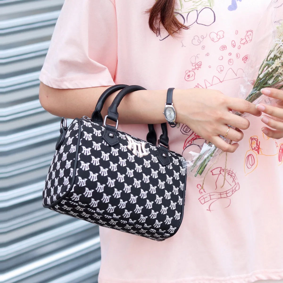 PNJ Manchurian messenger bag women's casual 2024 new fashion shoulder bag fresh trend satchel nylon