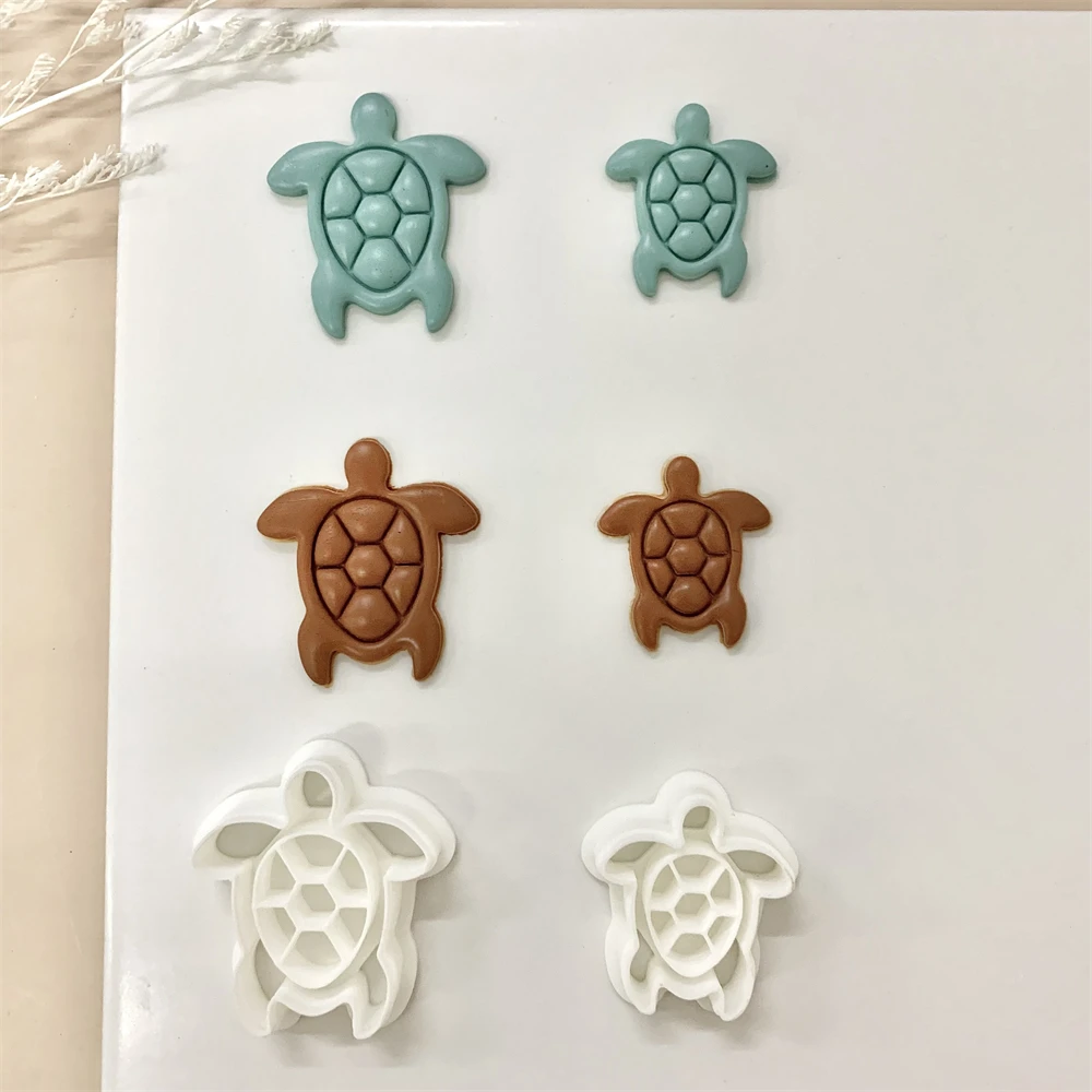 Embossed Turtle Polymer Clay Cutter Ocean Style Polymer Clay Mold Sea Turtle Shape Earrings Cutting Jewelry Molds Making Tools for Polymer Clay Cutter