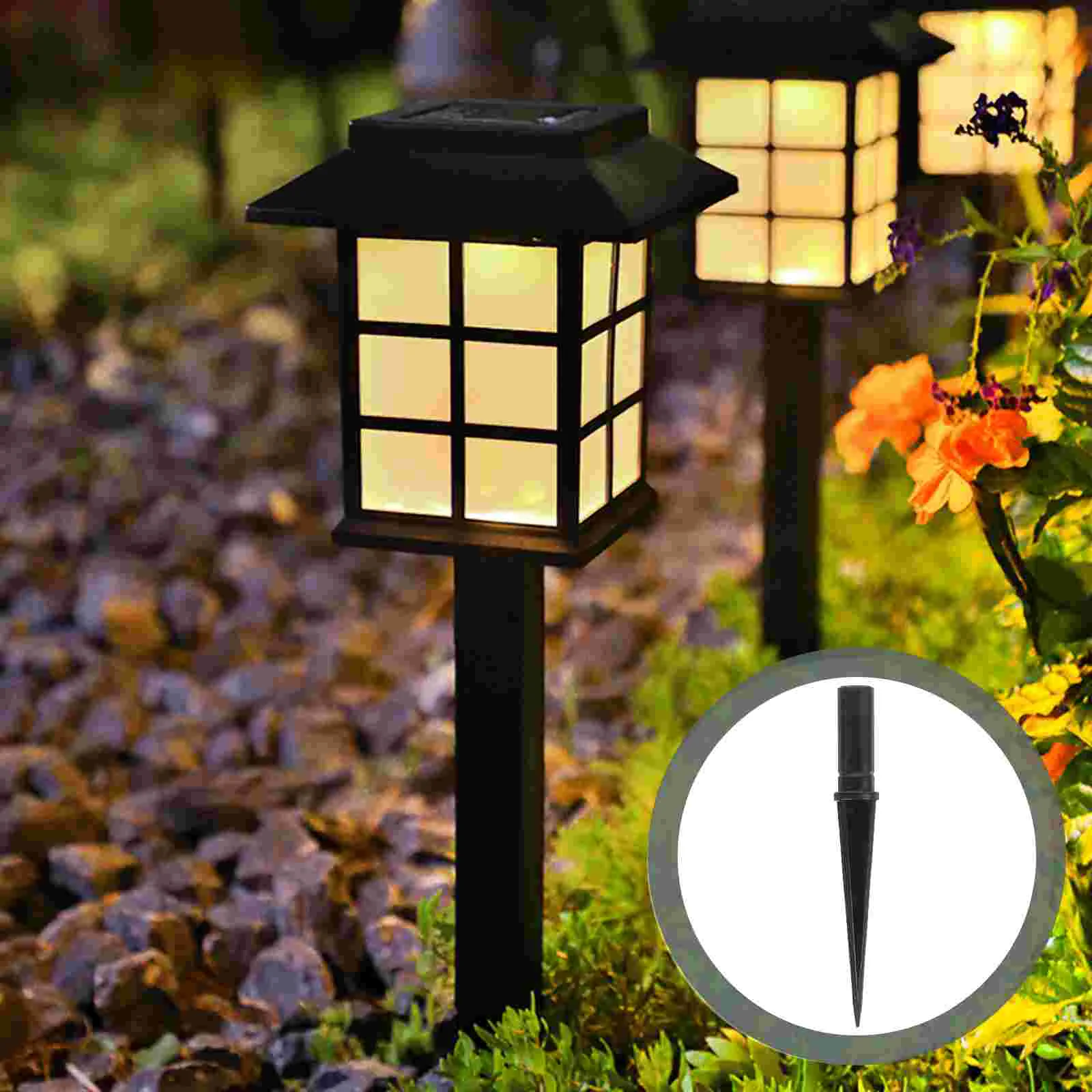 

Garden Lamp Stake Accessory Plastic Solar Lights Spikes Replacement Candy Cane Stakes Reed Lamp Luminous Floor Lamp Plug