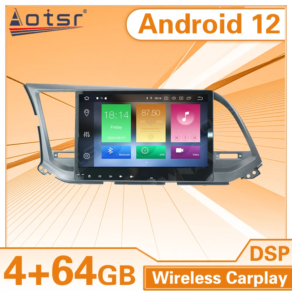 Android12 Screen For Hyundai Elantra 2016 2017 2018 2019 Car Radio With