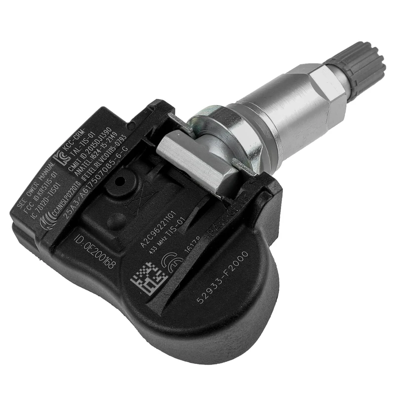 Sensor de pressão dos pneus para Hyundai, TPMS, 52933-F2000, 52933F2000, 2017 ~ 2019, AVANTE KONA Elantra AD I30 N, KAUAI ENCINO, 433MHz