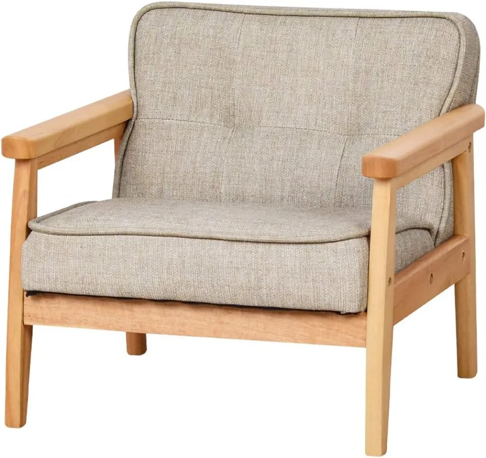 Kids Upholstered Armchair with Solid Wood Base