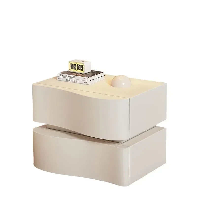 Creative Bedside Table with Light, Strong Atmosphere Night Light Bedside Table, Bedroom Storage Cabinet, Housewarming Gift