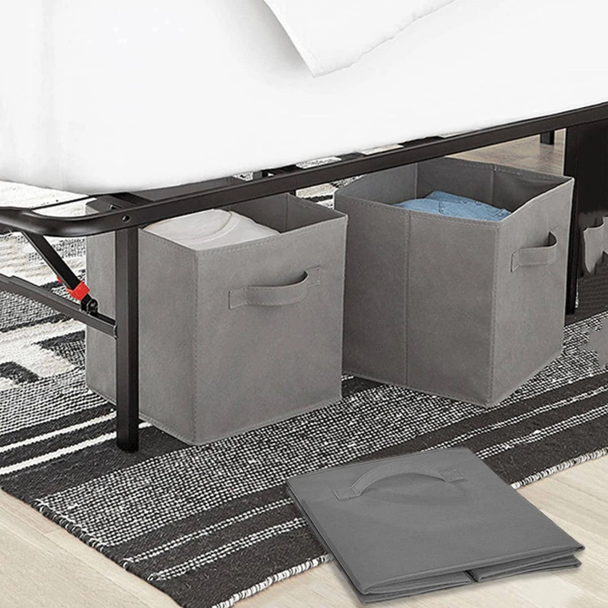Grey Uncovered Square Storage Box