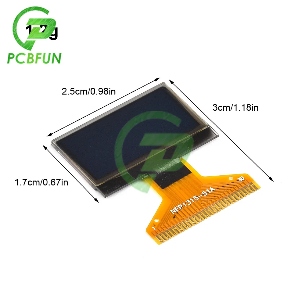 0.96 인치 OLED 디스플레이 블루/화이트/더블 컬러 LCD 화면 디스플레이 모듈, 128x64 30 핀 드라이버 SPI/IIC DIY 키트