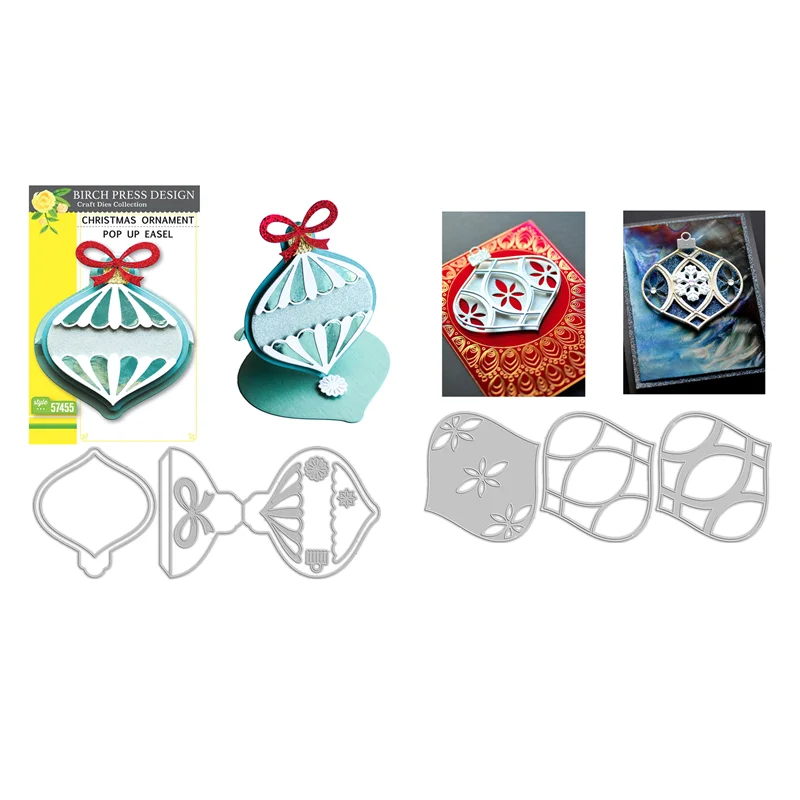 

2022 3D New Christmas Meridian Ornament Layer Metal Cutting Dies Scrapbooking For Paper Embossing Frame Card Craft